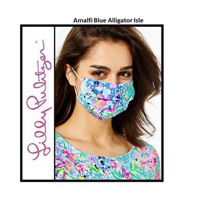 NEW Lilly Pulitzer AMALFI BLUE ALLIGATOR ISLE Mask